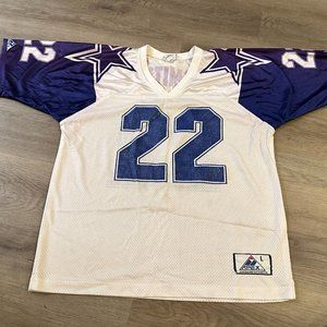 Rare Apex One Cowboys #22 Emmitt Smith Screen Print Jersey  Mens Large L Stained